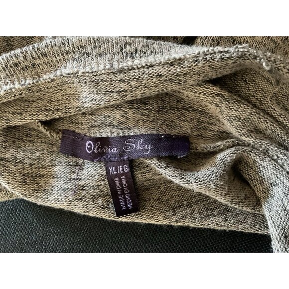 Heather Gray Open Front Sleeveless Cardigan Vest By Olivia Sky XL Lightweight Kn - Picture 5 of 6